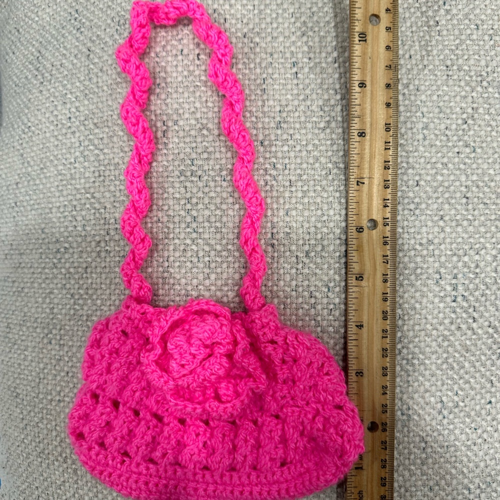 Handmade Pink Crochet Purse